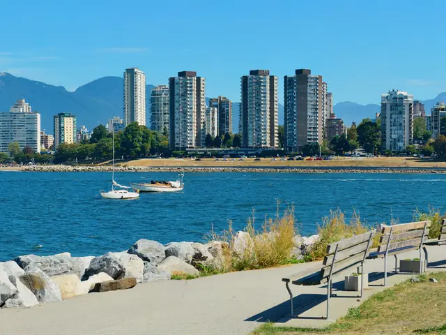 Horizonte de Vancouver desde el paseo marítimo